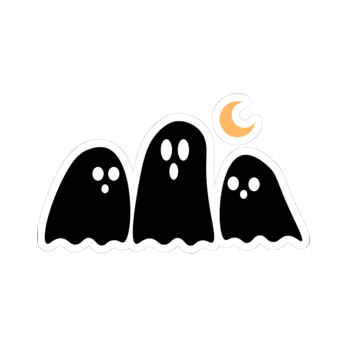 Spooky Ghost Kiss-Cut Stickers | Halloween Decor, Fun Removable Stickers, Laptop Accessories, Gift for Ghost Lovers, Seasonal Decorations