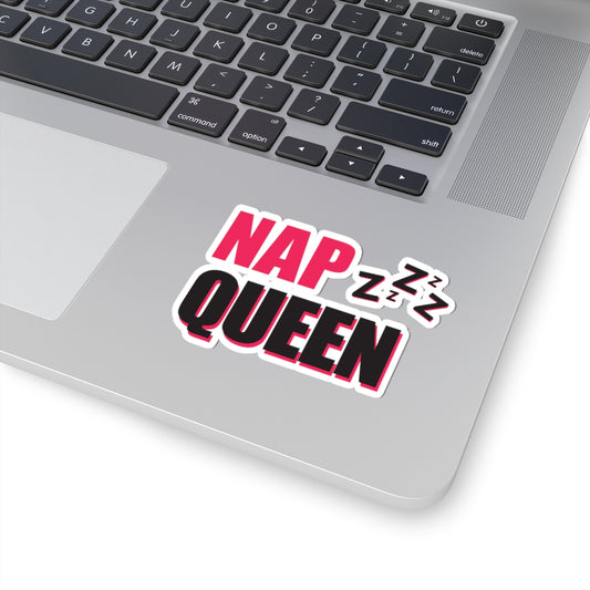 Kiss-Cut Stickers for Nap Lovers, Nap Queen Sticker, Laptop Decal, Sleepy Vibes, Gift for Napping Enthusiasts