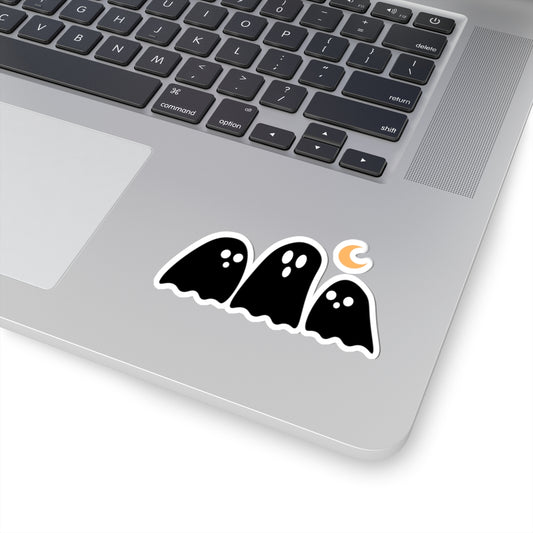 Spooky Ghost Kiss-Cut Stickers | Halloween Decor, Fun Removable Stickers, Laptop Accessories, Gift for Ghost Lovers, Seasonal Decorations