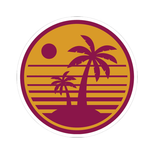 Tropical Sunset Kiss-Cut Stickers | Retro Aesthetic Stickers for Laptops, Water Bottles, Travel, Beach Lovers, Party Favors